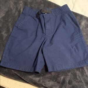 Kids Navy Blue Belted Shorts